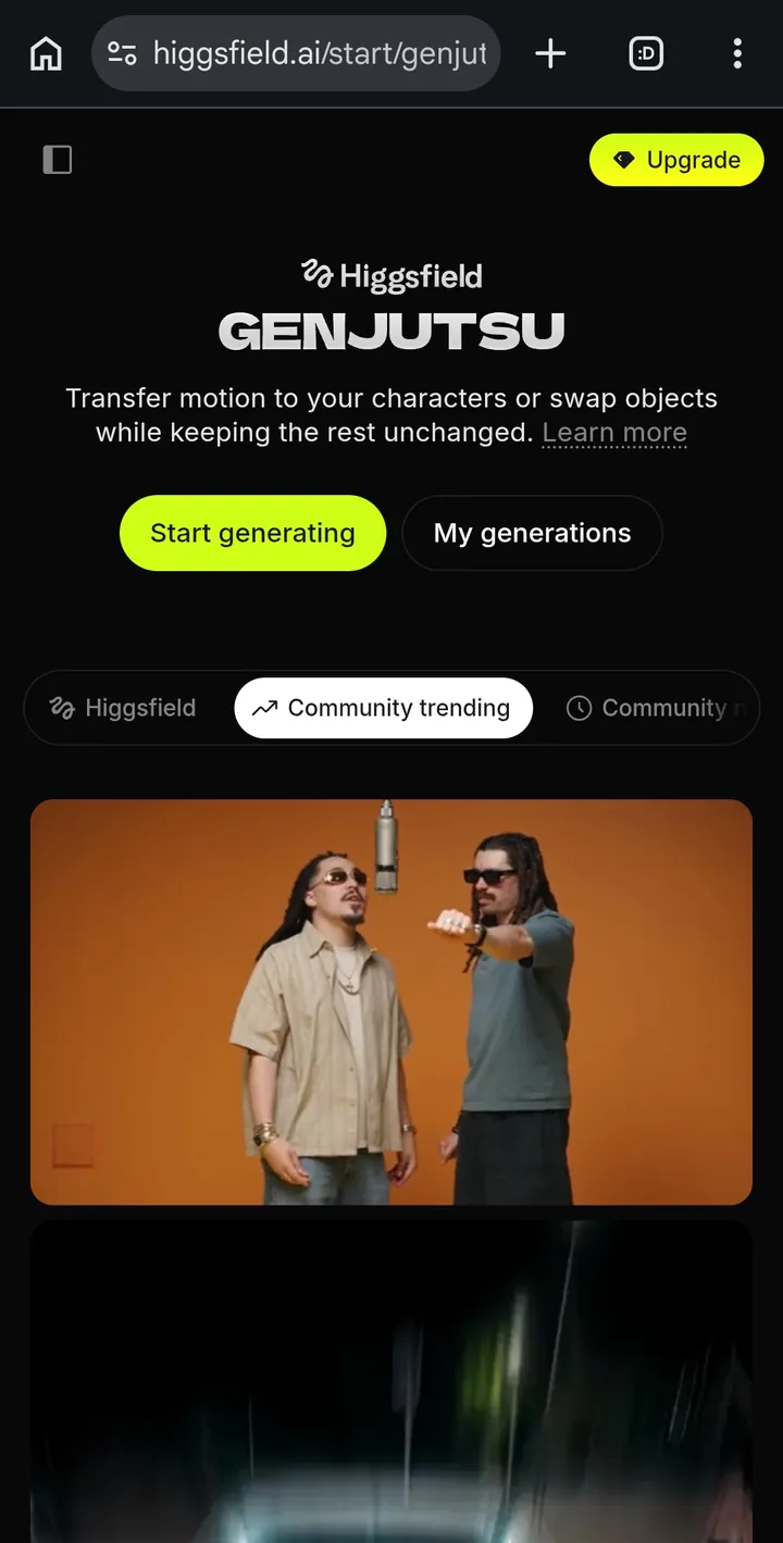 The Genjutsu landing page.